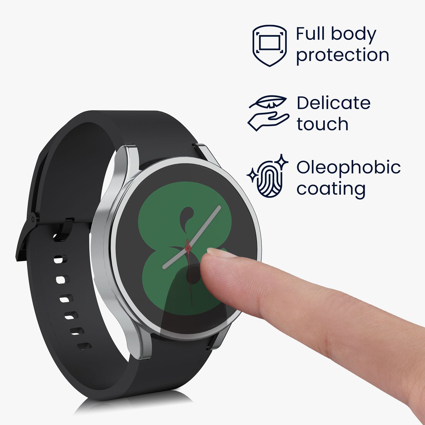 kwmobile Schutzhülle für Samsung Galaxy Watch 4 (40mm) Fullbody Display Cover Set