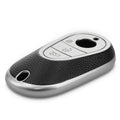 Mercedes Benz 3-Tasten Smart Autoschlüssel TPU Schlüsselhülle Lederoptik Schwarz Silber