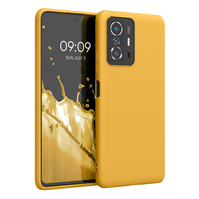 kwmobile Handyhülle für Xiaomi 11T / 11T Pro Hülle - TPU Case - Kabelloses Laden - Schutzhülle Cover in Honiggelb Honiggelb  
