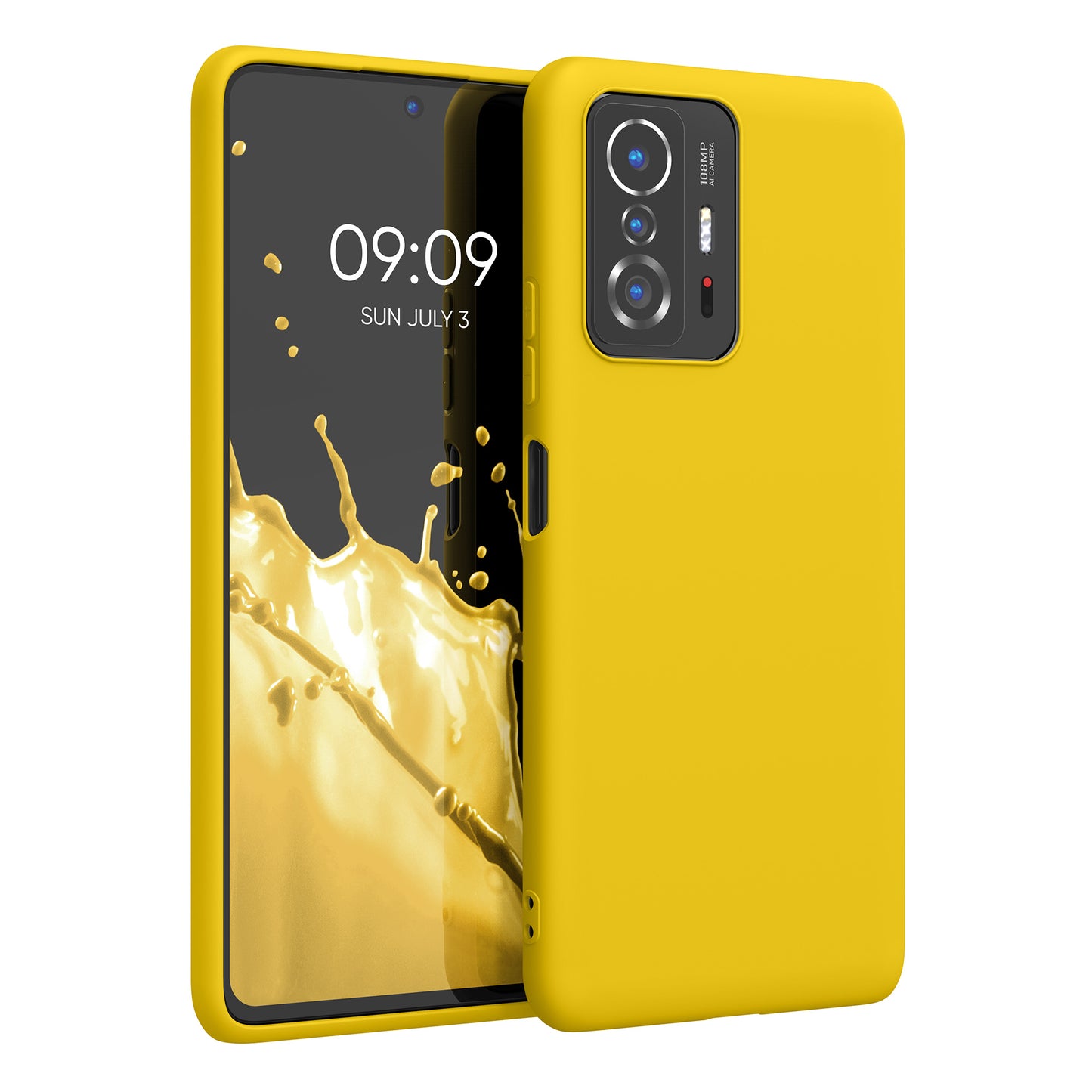 kwmobile Handyhülle für Xiaomi 11T / 11T Pro Hülle - TPU Case - Kabelloses Laden - Schutzhülle Cover in Strahlend Gelb Strahlend Gelb  