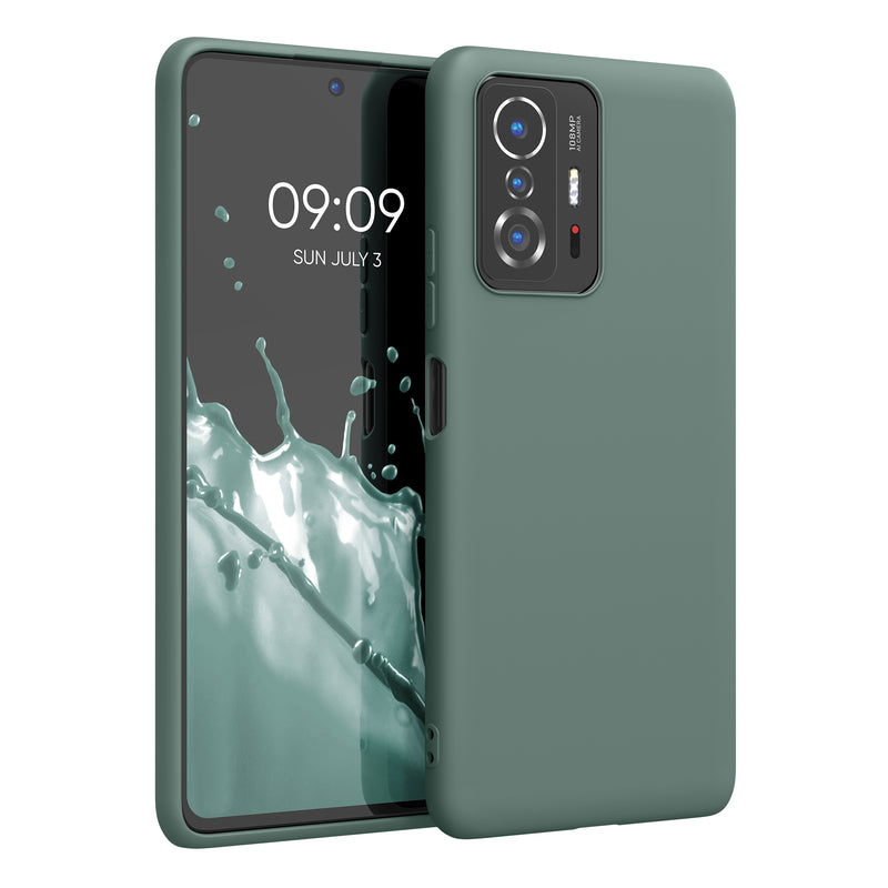 kwmobile Handyhülle für Xiaomi 11T / 11T Pro Hülle - TPU Case - Kabelloses Laden - Schutzhülle Cover in Blaugrün Blaugrün  