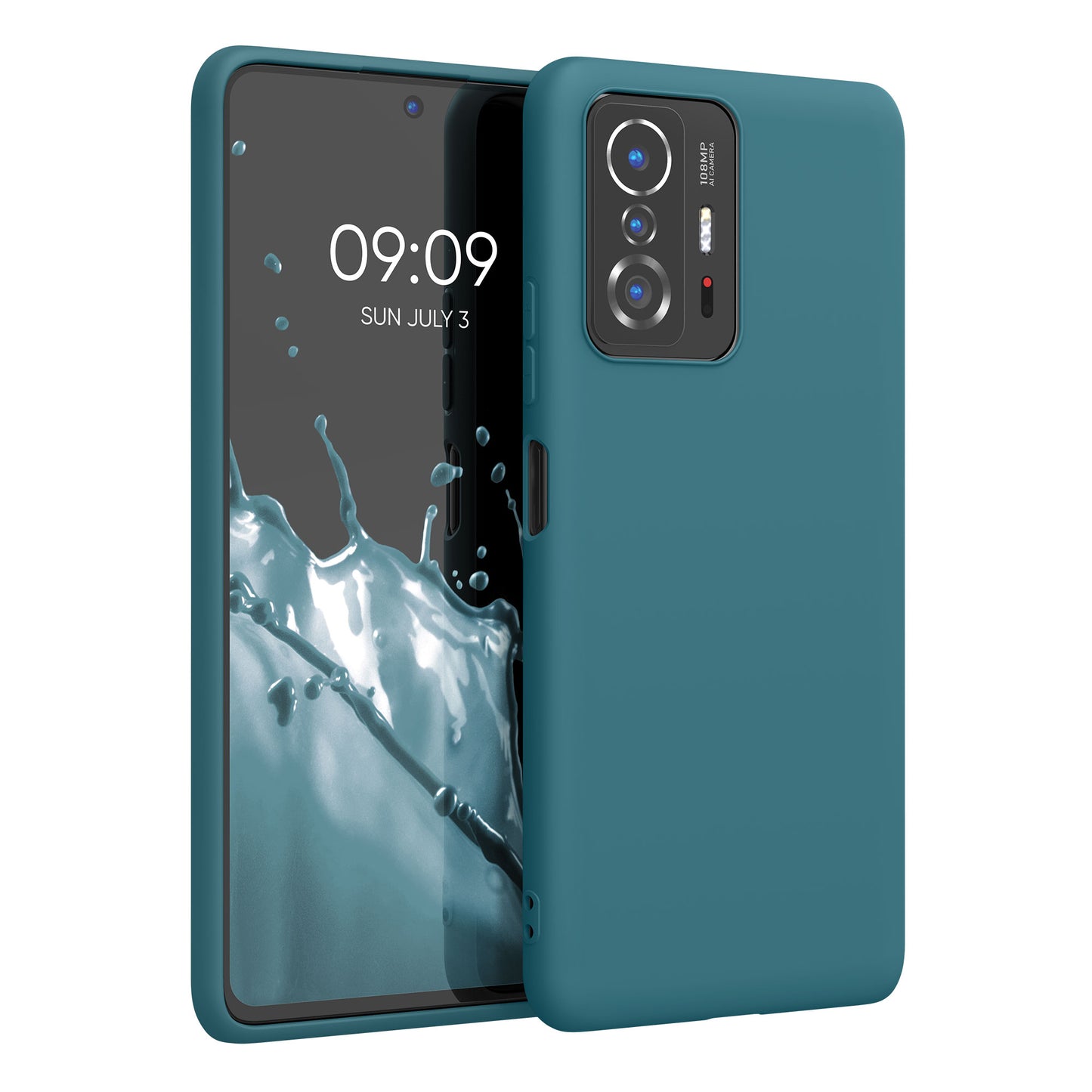 kwmobile Handyhülle für Xiaomi 11T / 11T Pro Hülle - TPU Case - Kabelloses Laden - Schutzhülle Cover in Petrol matt Petrol matt  