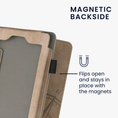 Flip Case für Amazon Kindle Paperwhite (Modelle bis 2017) mit Handschlaufe Kompass Taupe