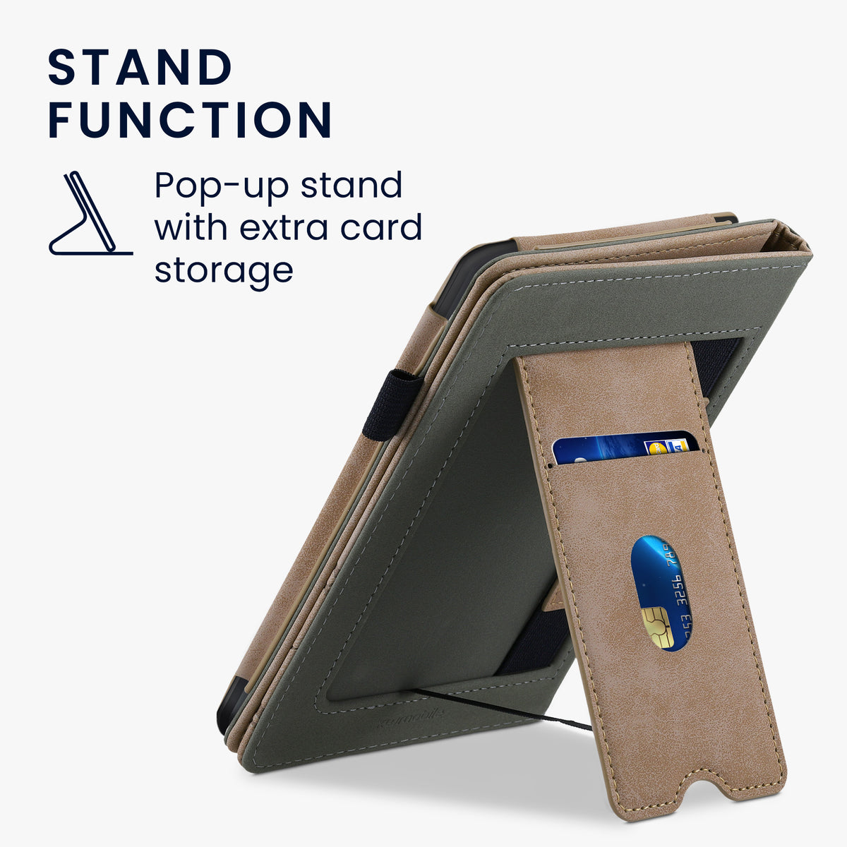 Flip Case für Amazon Kindle Paperwhite (Modelle bis 2017) mit Handschlaufe Kompass Taupe