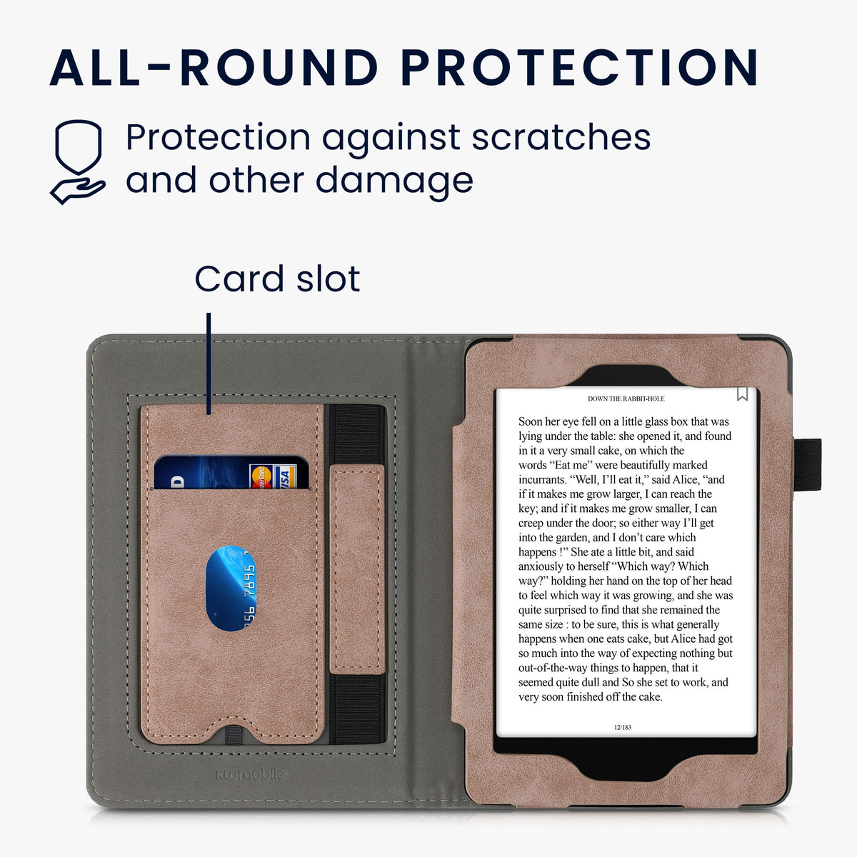 Flip Case für Amazon Kindle Paperwhite (Modelle bis 2017) mit Handschlaufe Kompass Taupe
