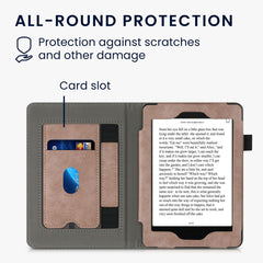 Flip Case für Amazon Kindle Paperwhite (Modelle bis 2017) mit Handschlaufe Kompass Taupe