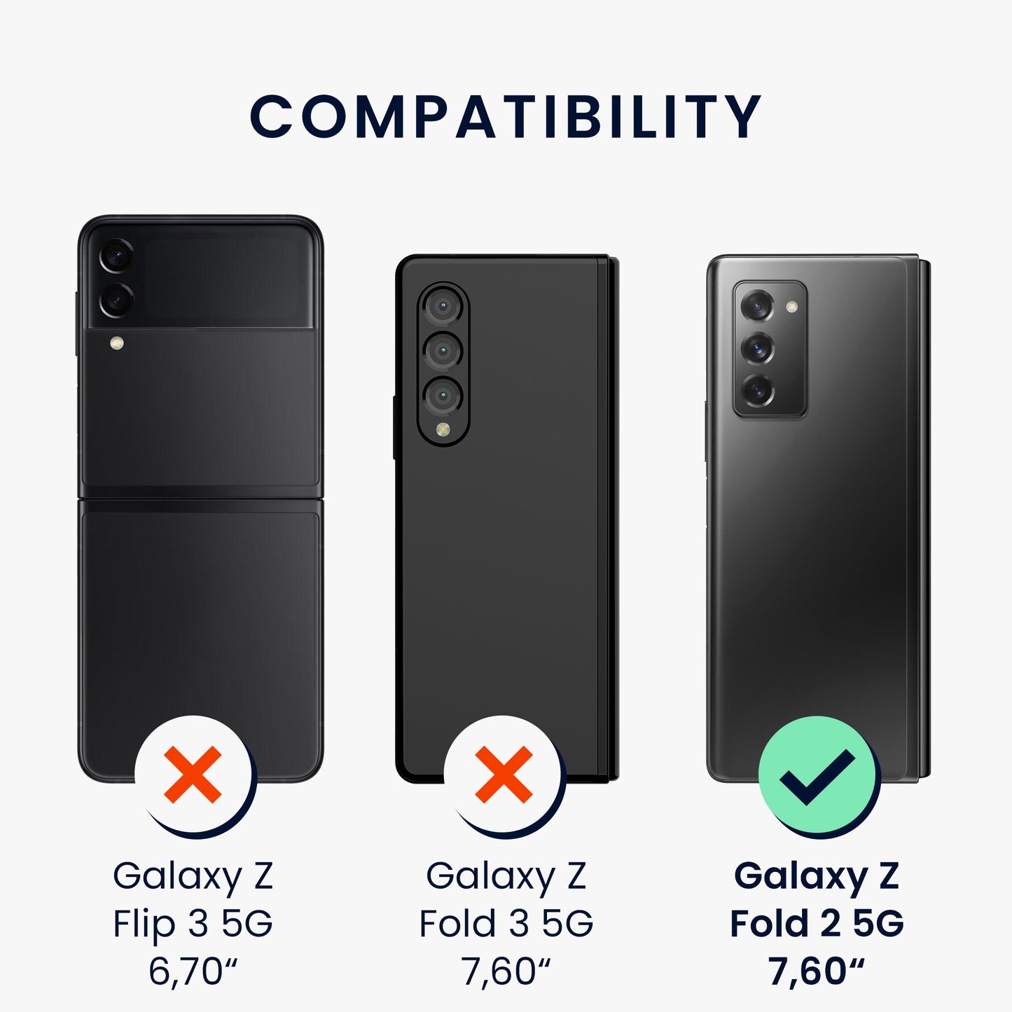 kwmobile Flip Hardcase kompatibel mit Samsung Galaxy Z Fold 2 5G - Hülle für Foldable Handy - Handyhülle