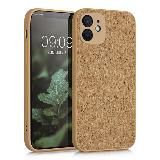 kwmobile Hülle kompatibel mit Apple iPhone 12 - Kork Handyhülle Cover - Schutzhülle TPU Case