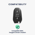 Peugeot Citroen 3-Tasten Smartkey (nur Keyless Go) Autoschlüssel Hardcover Schlüsselhülle