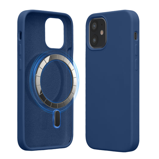kwmobile Hülle kompatibel mit Apple iPhone 12 mini Hülle - magnetisches Silikon Case kompatibel mit MagSafe - Cover gummiert