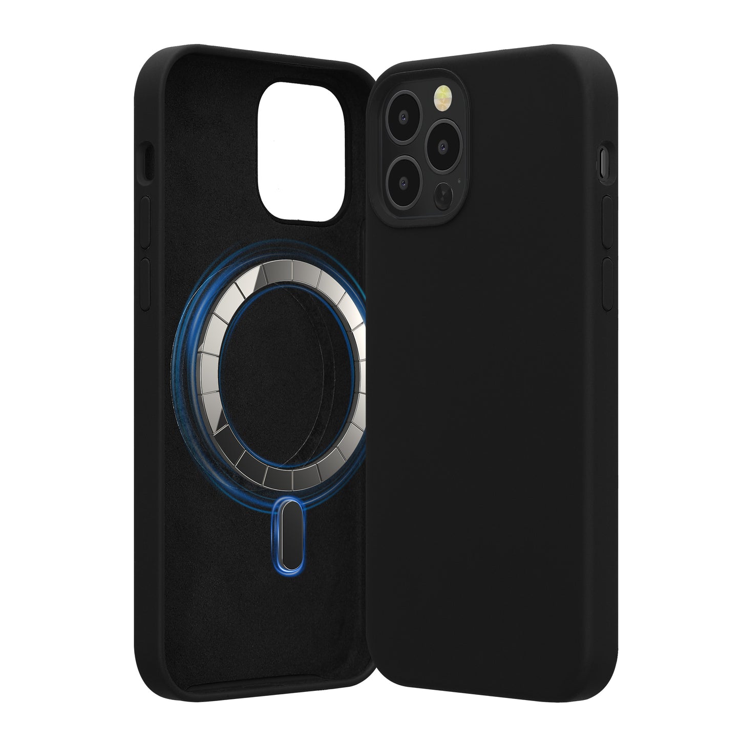 kwmobile Hülle kompatibel mit Apple iPhone 12 / iPhone 12 Pro Hülle - magnetisches Silikon Case kompatibel mit MagSafe - Cover gummiert