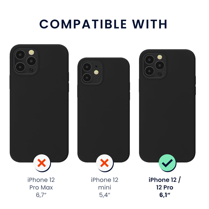 kwmobile Hülle kompatibel mit Apple iPhone 12 / iPhone 12 Pro Hülle - magnetisches Silikon Case kompatibel mit MagSafe - Cover gummiert