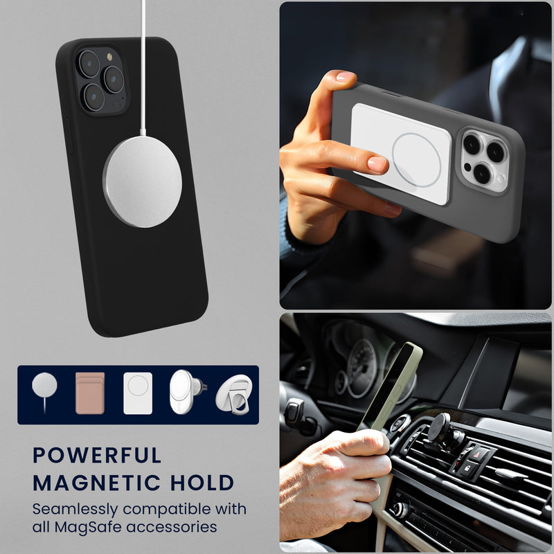 kwmobile Hülle kompatibel mit Apple iPhone 12 / iPhone 12 Pro Hülle - magnetisches Silikon Case kompatibel mit MagSafe - Cover gummiert