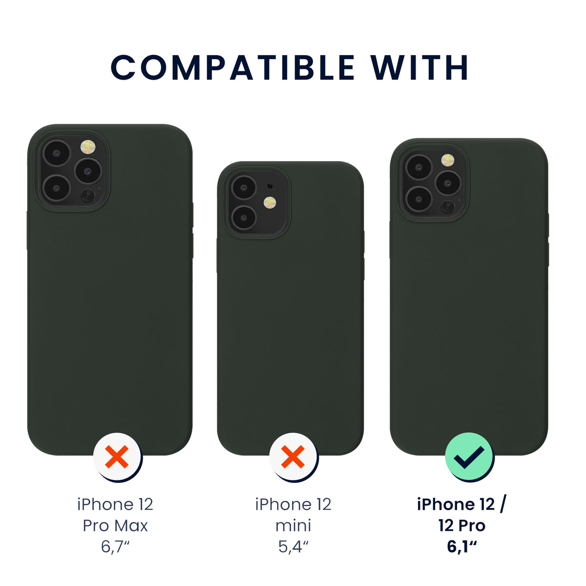 kwmobile Hülle kompatibel mit Apple iPhone 12 / iPhone 12 Pro Hülle - magnetisches Silikon Case kompatibel mit MagSafe - Cover gummiert
