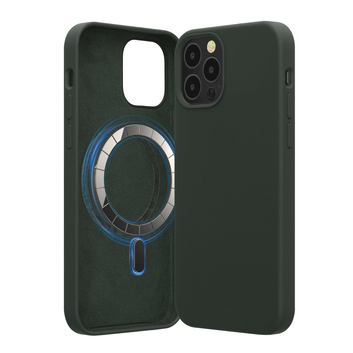 kwmobile Hülle kompatibel mit Apple iPhone 12 / iPhone 12 Pro Hülle - magnetisches Silikon Case kompatibel mit MagSafe - Cover gummiert
