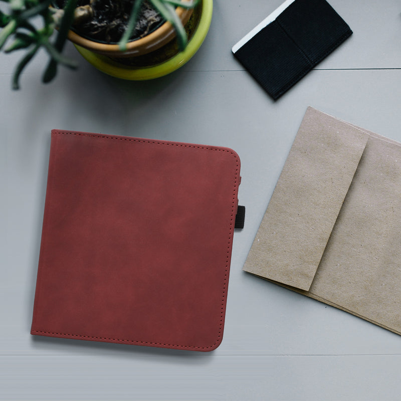 Kobo Libra 2 mit Handschlaufe Flip Case Kunstleder Dunkelrot