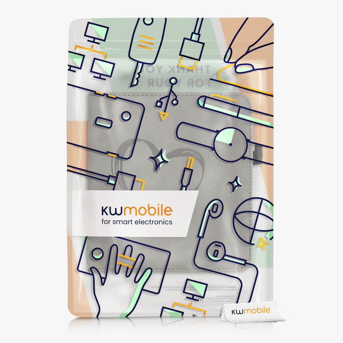 Kobo Libra 2 mit Handschlaufe Flip Case Kunstleder Grau
