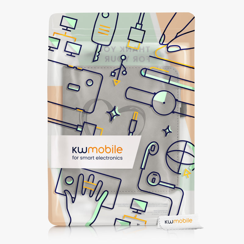Kobo Libra 2 mit Handschlaufe Flip Case Kunstleder Grau