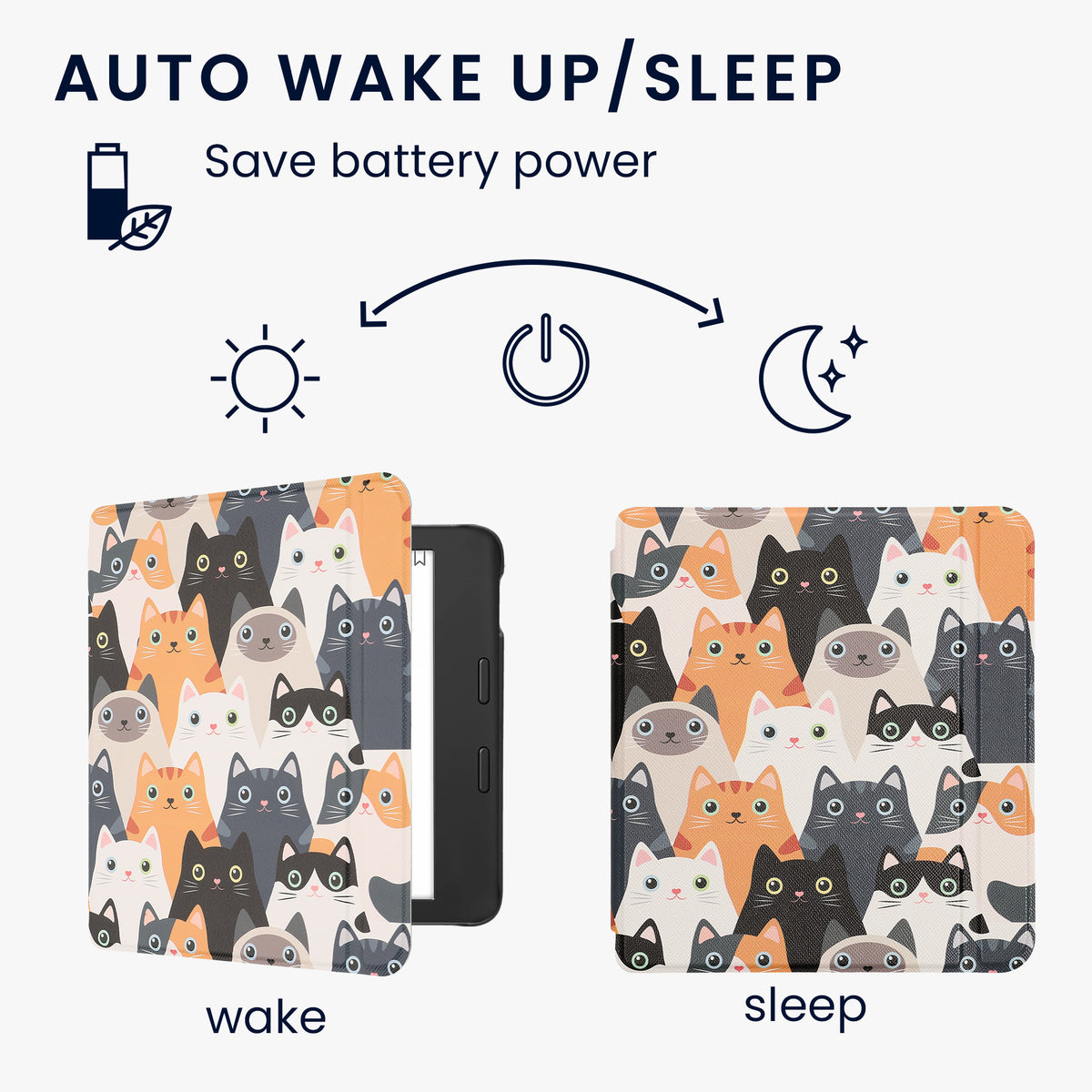 Tolino Vision 6 mit Auto-Sleep eReader Flip Case