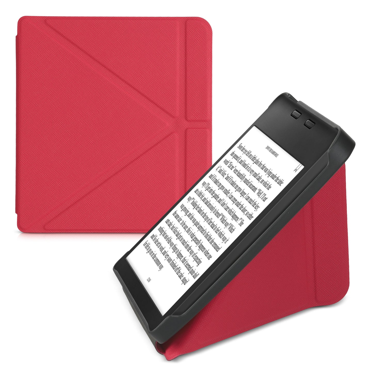 kwmobile Schutzhülle für Tolino Vision 6 Hülle - Kunstleder Case - eReader Klapphülle mit Auto Sleep Funktion - Cover mit Ständer - Dunkelrot Dunkelrot  