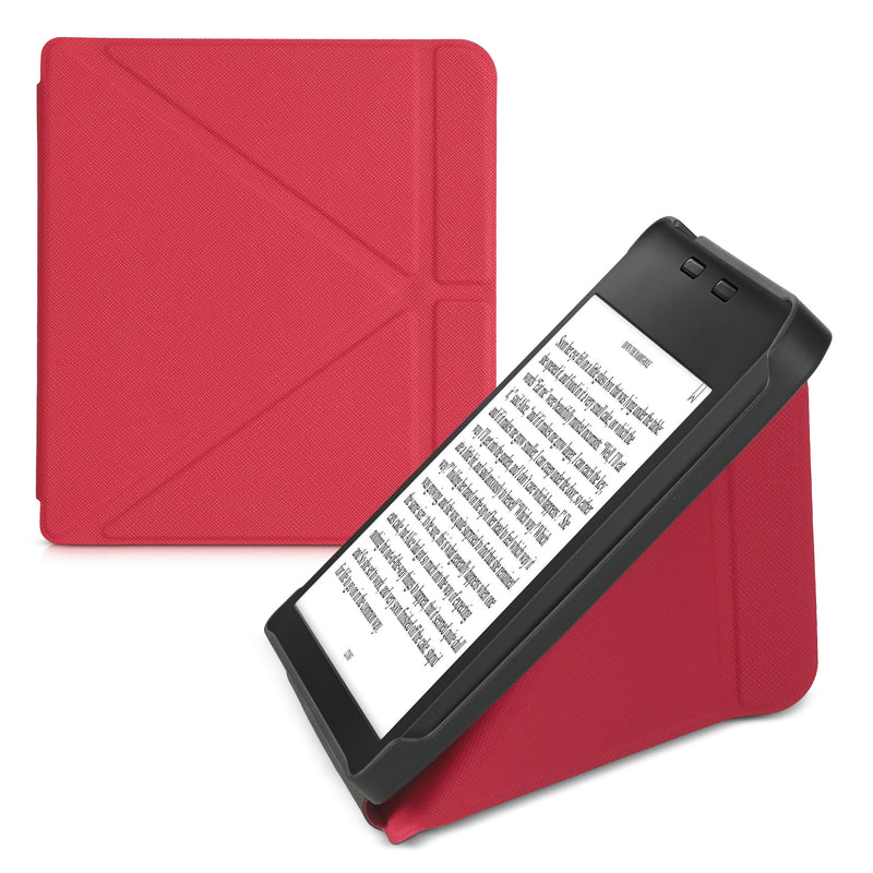 kwmobile Schutzhülle für Tolino Vision 6 Hülle - Kunstleder Case - eReader Klapphülle mit Auto Sleep Funktion - Cover mit Ständer - Dunkelrot Dunkelrot  
