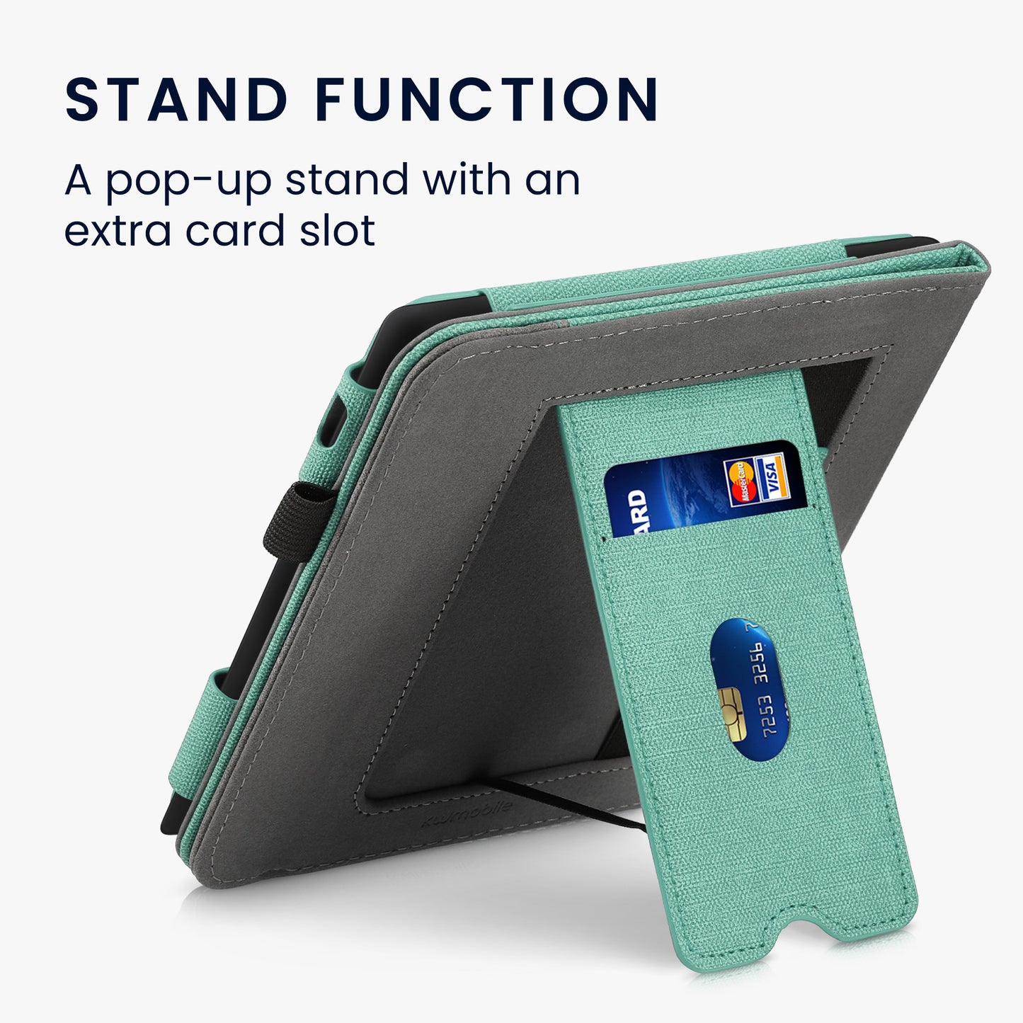 kwmobile Hülle kompatibel mit Tolino Vision 6 Hülle - Flip Case mit Handschlaufe - Kunstleder Cover