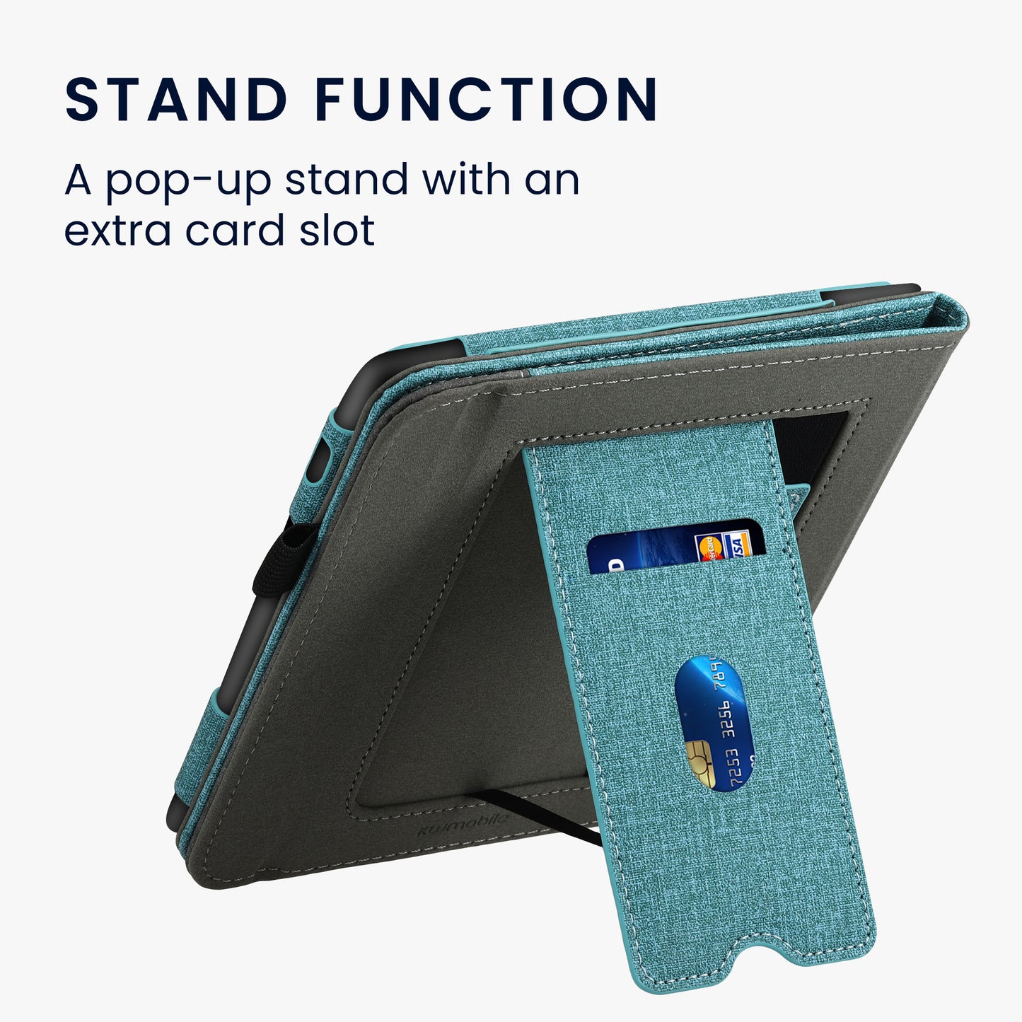kwmobile Hülle kompatibel mit Tolino Vision 6 Hülle - Flip Case mit Handschlaufe - Kunstleder Cover