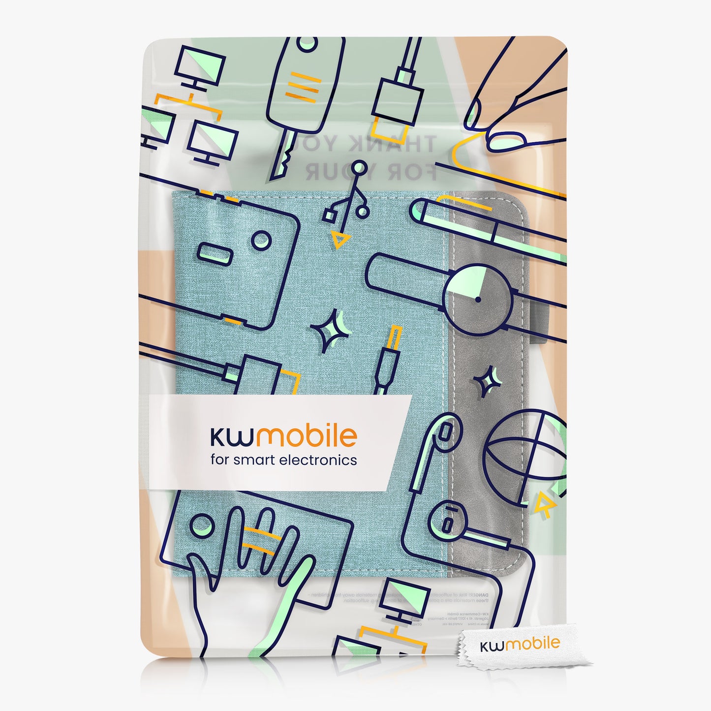kwmobile Hülle kompatibel mit Tolino Vision 6 Hülle - Flip Case mit Handschlaufe - Kunstleder Cover