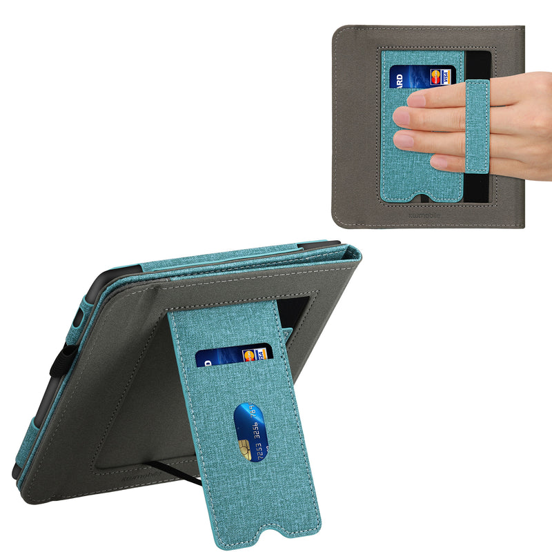 kwmobile Hülle kompatibel mit Tolino Vision 6 Hülle - Flip Case mit Handschlaufe - Kunstleder Cover