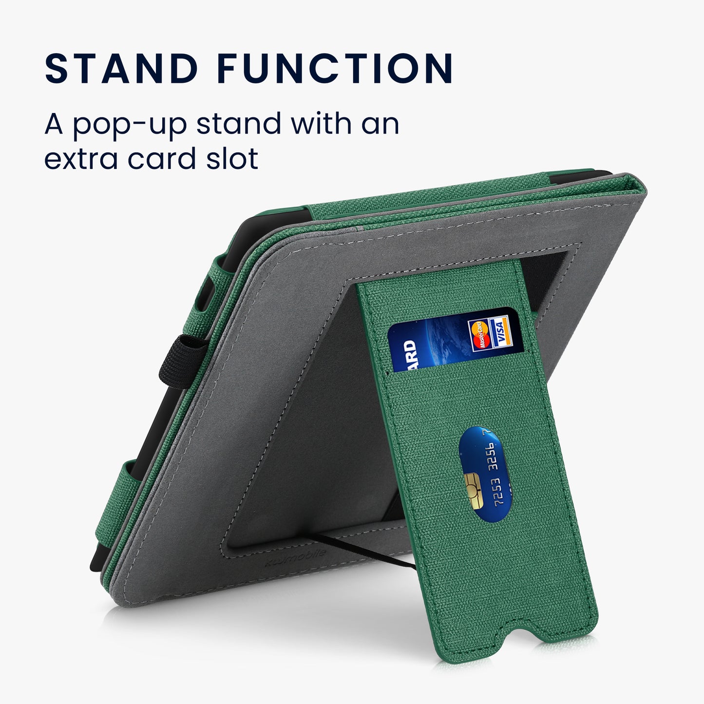 kwmobile Hülle kompatibel mit Tolino Vision 6 Hülle - Flip Case mit Handschlaufe - Kunstleder Cover