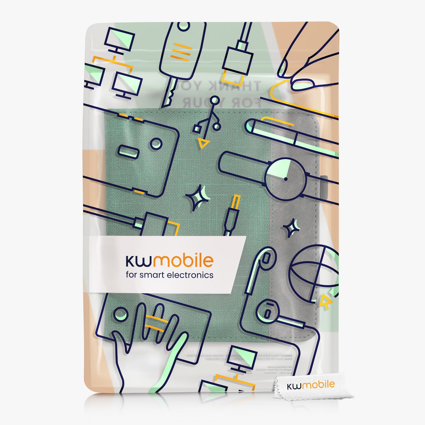 kwmobile Hülle kompatibel mit Tolino Vision 6 Hülle - Flip Case mit Handschlaufe - Kunstleder Cover