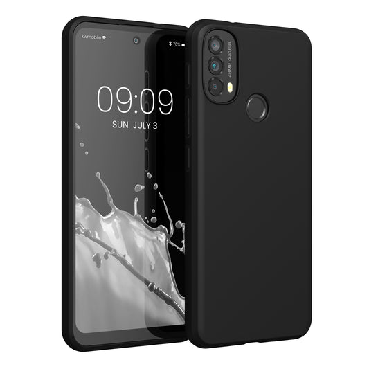 kwmobile Handyhülle für Motorola Moto E40 Hülle - TPU Case - Kabelloses Laden - Schutzhülle Cover in Schwarz matt Schwarz matt  