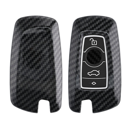kwmobile Autoschlüssel Hülle kompatibel mit BMW 3-Tasten Funk Autoschlüssel (nur Keyless Go) - Hardcover Schutzhülle Schlüsselhülle Cover in Schwarz Schwarz  [dsg03]