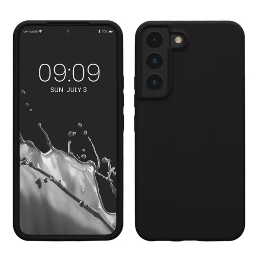 kwmobile Handyhülle für Samsung Galaxy S22 Hülle - Case Silikon - Kabelloses Laden - Schutzhülle Cover in Schwarz Schwarz  