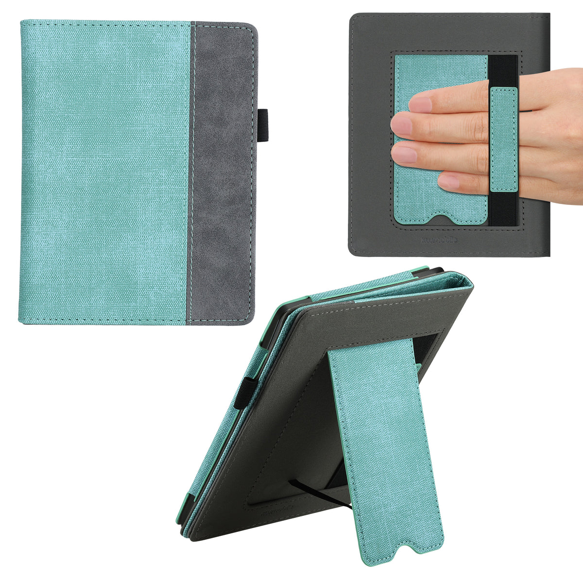Kobo Aura H2O Edition 2 mit Handschlaufe Flip Case Zweifarbig Mint