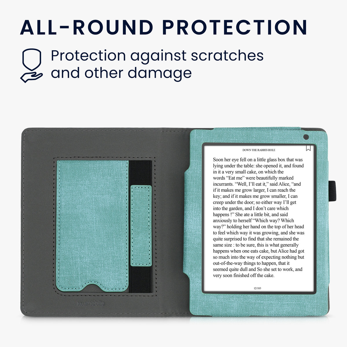 Kobo Aura H2O Edition 2 mit Handschlaufe Flip Case Zweifarbig Mint