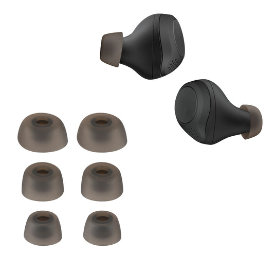 kwmobile 6x Silikonaufsätze für Jabra Elite 75t /65t / Active - Ersatz Ohrstöpsel in 3 Größen - Ear Tips für In-Ear Kopfhörer - Zubehör Ersatzpolster in Grau Grau  