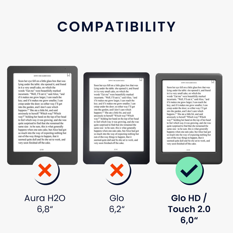 Kobo Glo HD / Touch 2.0 mit Auto-Sleep eReader Hülle