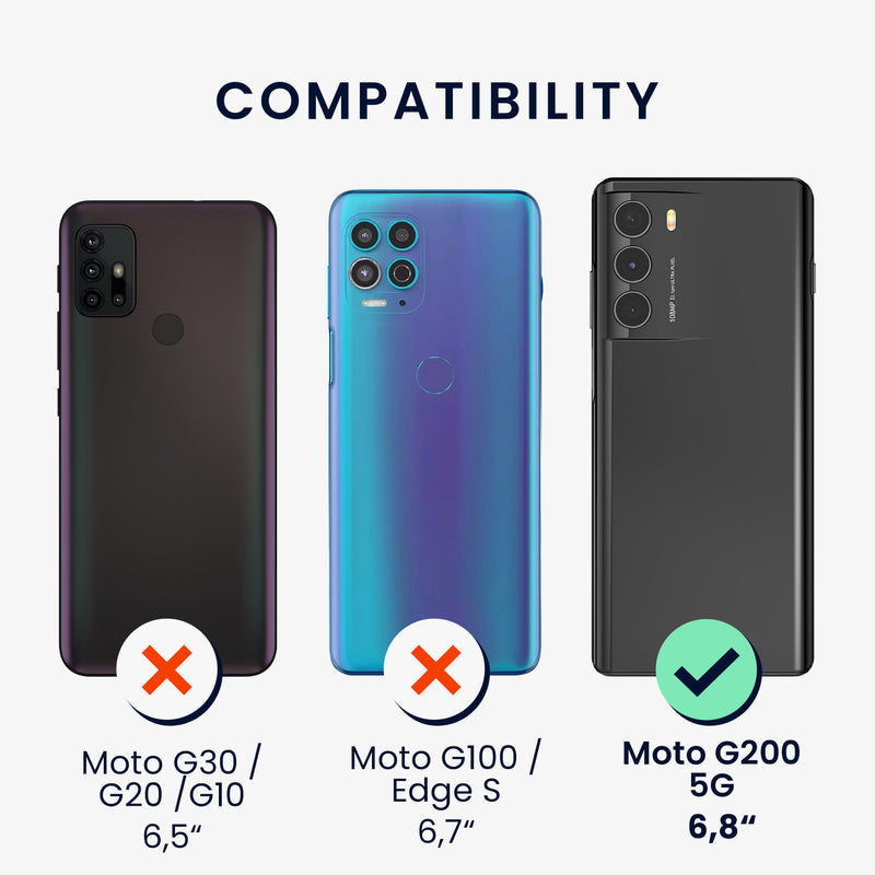 Kunstleder Hülle kompatibel mit Motorola Moto G200 5G