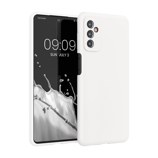 Gummierte Silikon Hülle für Samsung Galaxy M52 5G in Weiß matt