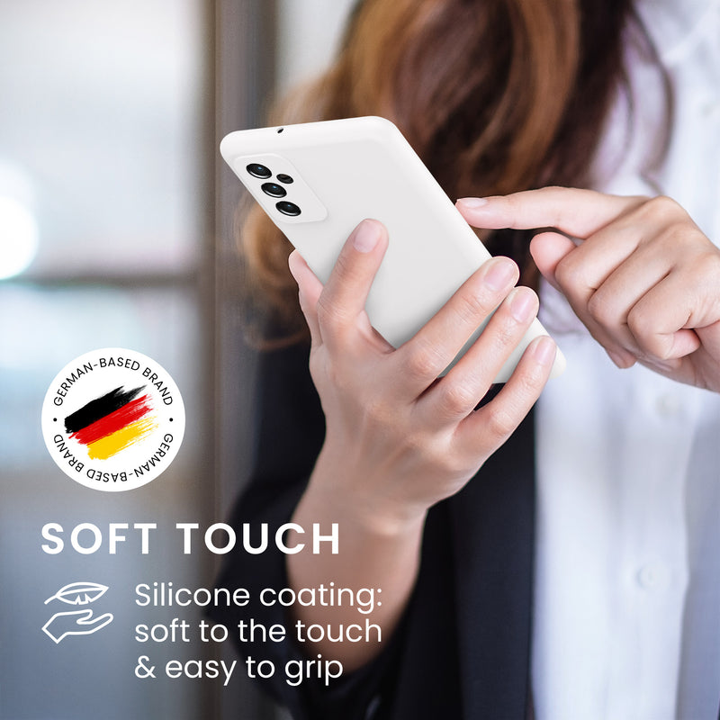 Gummierte Silikon Hülle für Samsung Galaxy M52 5G in Weiß matt