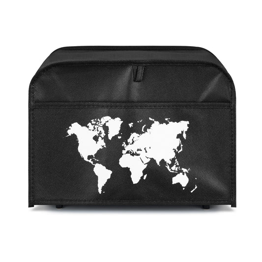 kwmobile Hülle für 2-Scheiben Toaster - Staubschutz Abdeckhaube - Toasterabdeckung in Weiß Schwarz Travel Umriss - 19 x 20,3 x 28 cm Weiß  [dsg01]
