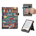 kwmobile Klapphülle kompatibel mit Amazon Kindle Paperwhite 11. Generation 2021 Hülle - Flipcase für Kindle Paperwhite Hülle mit Handschlaufe - Bibliothek Motto Mehrfarbig  [dsg02]