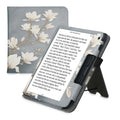 Kobo Libra 2 mit Handschlaufe Flip Case Magnolien Grau