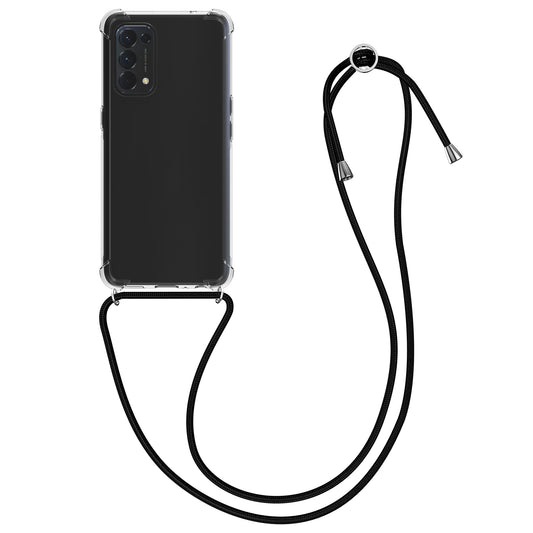 kwmobile Necklace Case kompatibel mit Oppo Find X3 Lite Hülle - Silikon Cover mit Handykette - Band Handyhülle