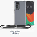 kwmobile Necklace Case kompatibel mit Oppo Find X3 Neo Hülle - Silikon Cover mit Handykette - Band Handyhülle Schwarz