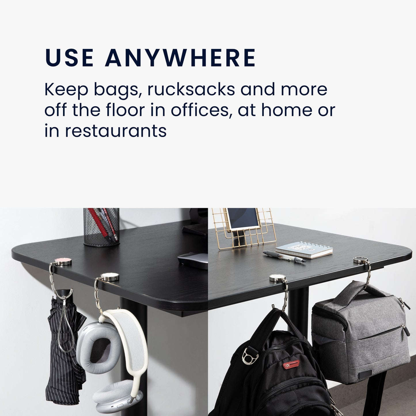 kwmobile Tisch Handtaschenhalter Haken - Faltbare Antirutsch Taschenhaken Halterung Handtaschen - Sonstiges