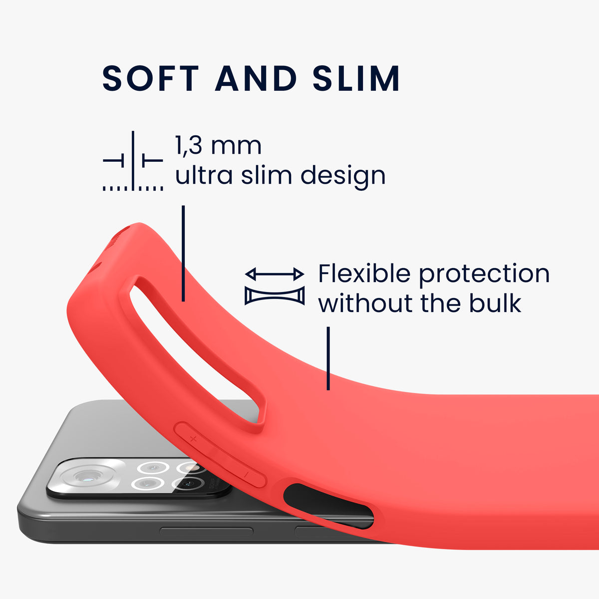 kwmobile Handyhülle für Xiaomi Redmi Note 11 / Note 11S - Kabelloses Laden - Schutzhülle Cover