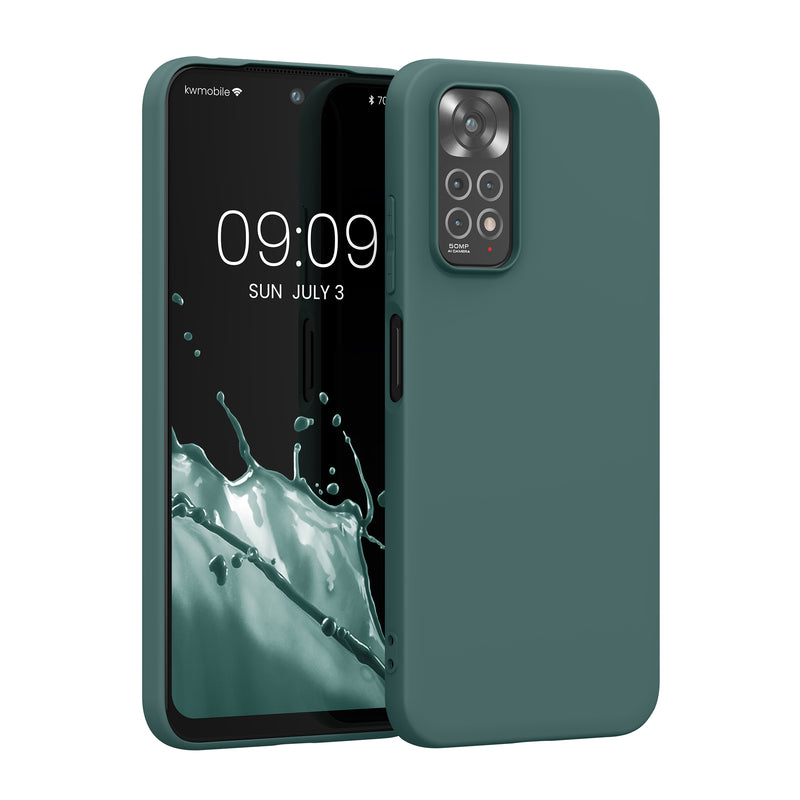 kwmobile Handyhülle für Xiaomi Redmi Note 11 / Note 11S Hülle - TPU Case - Kabelloses Laden - Schutzhülle Cover in Moosgrün Moosgrün  