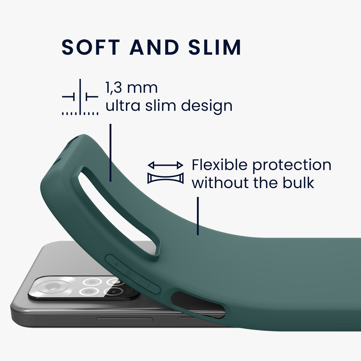 kwmobile Handyhülle für Xiaomi Redmi Note 11 / Note 11S - Kabelloses Laden - Schutzhülle Cover